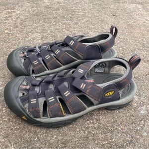 Keen Men’s Black Gray Closed-Toe Sport Outdoor Hiking Water Sandals size 8.5